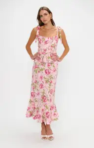 Pauline Peplum Dress ~ Garden Romantic(XXS)