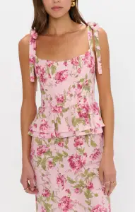 Pauline Peplum Dress ~ Garden Romantic(XXS)