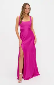 Lana Maxi Dress ~ Rich Magenta Luxe Satin(XXS)