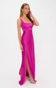 Lana Maxi Dress ~ Rich Magenta Luxe Satin(XXS)