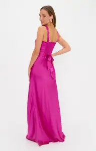 Lana Maxi Dress ~ Rich Magenta Luxe Satin(XXS)