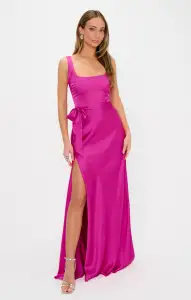 Lana Maxi Dress ~ Rich Magenta Luxe Satin(XXS)