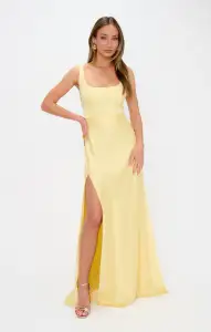Lana Maxi Dress ~ Pale Yellow Luxe Satin(XXS)