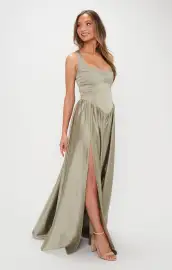 Abigail Maxi Dress ~ Moss Green Luxe Satin(XXS)
