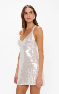 Anderson Mini Dress ~ Ivory Shimmery Sequins(XXS)