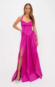 Abigail Maxi Dress ~ Rich Magenta Taffeta(XXS)
