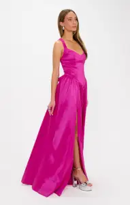 Abigail Maxi Dress ~ Rich Magenta Taffeta(XXS)
