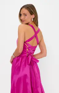 Abigail Maxi Dress ~ Rich Magenta Taffeta(XXS)