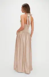 Eliza Maxi Dress ~ Champagne Luxe Satin(XXS)