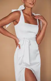 Garden Midi Dress ~ Ivory Luxe Satin(XXS)
