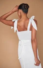 Garden Midi Dress ~ Ivory Luxe Satin(XXS)