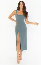 Eden Midi Dress ~ Dusty Sage Stretch