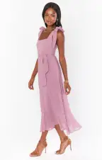 Claire Midi Dress ~ Antique Rose Chiffon(XXS)