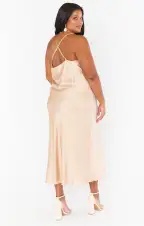 Verona Cowl Dress ~ Champagne Luxe Satin(XXS)