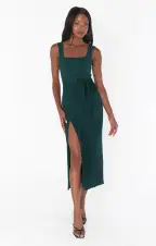 Eden Midi Dress ~ Emerald Stretch(XS)
