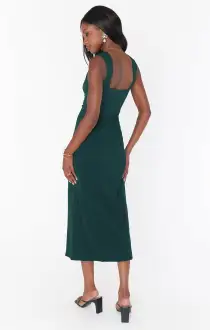 Eden Midi Dress ~ Emerald Stretch(XS)