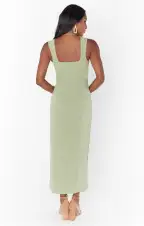 Eden Midi Dress ~ Moss Green Stretch(XXS)