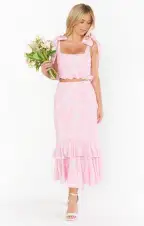 Dutchess Ruffle Top ~ Blushing Floral Stretch(XXS)