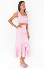 Dutchess Ruffle Top ~ Blushing Floral Stretch(XXS)