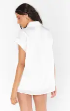 Best Day Button Up ~ Ivory Luxe Satin(XXS)