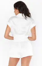 Glam Time Shorts ~ Ivory Luxe Satin(XXS)