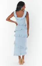 Greta Dress ~ Steel Blue Stretch(XXS)