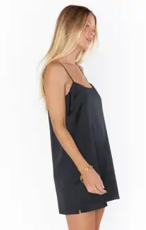 Happily Ever Top Slip ~ Black Luxe Satin(XXS)