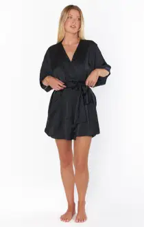 First Look Robe ~ Black Luxe Satin(XXS)