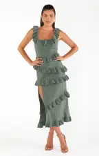 Greta Dress ~ Deep Sage Stretch(XXS)