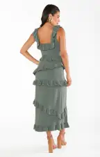Greta Dress ~ Deep Sage Stretch(XXS)