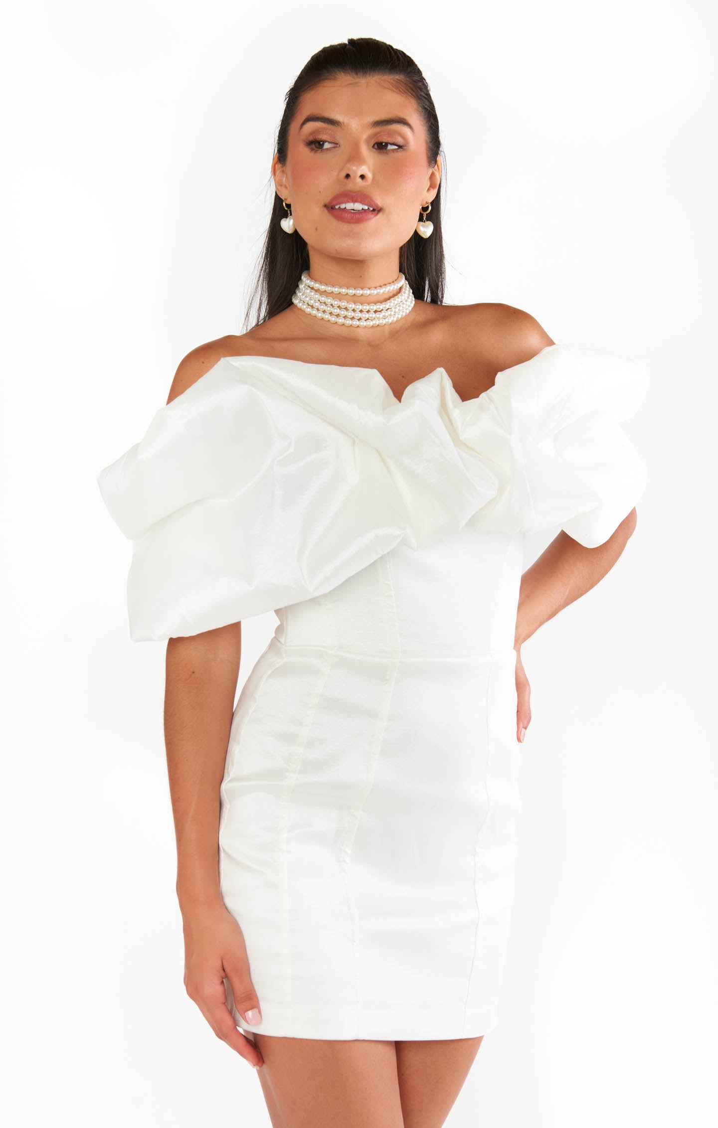 Major Drama Dress ~ White Taffeta