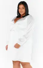 Rosetta Mini Dress ~ Ivory Luxe Satin(XXS)
