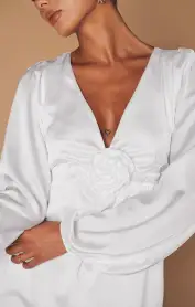 Rosetta Mini Dress ~ Ivory Luxe Satin(XXS)