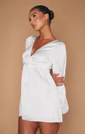 Rosetta Mini Dress ~ Ivory Luxe Satin(XXS)