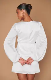 Rosetta Mini Dress ~ Ivory Luxe Satin(XXS)