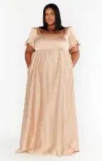 Nora Maxi Dress ~ Champagne Luxe Satin(XXS)