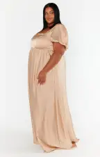 Nora Maxi Dress ~ Champagne Luxe Satin(XXS)