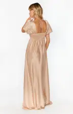 Nora Maxi Dress ~ Champagne Luxe Satin(XXS)