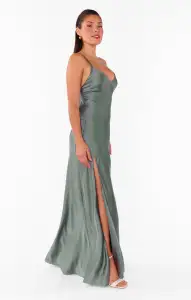 Anderson Maxi Dress ~ Deep Sage Luxe Satin(XXS)