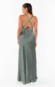 Anderson Maxi Dress ~ Deep Sage Luxe Satin(XXS)