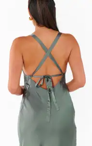 Anderson Maxi Dress ~ Deep Sage Luxe Satin(XXS)