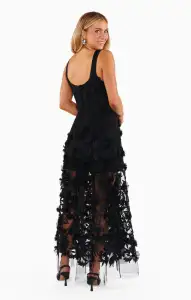 Stephanie Dress ~ Black 3D Floral(XXS)
