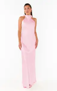 Lisa Maxi Dress ~ Light Pink Luxe Satin(XXS)
