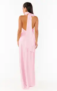 Lisa Maxi Dress ~ Light Pink Luxe Satin(XXS)