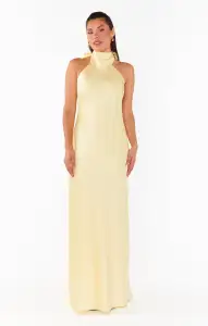 Lisa Maxi Dress ~ Pale Yellow Luxe Satin(XXS)