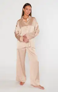 Always and Forever Button Down ~ Champagne Luxe Satin(XXS)