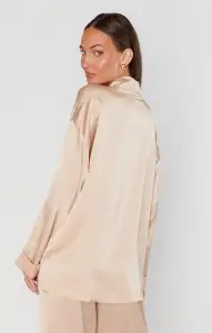 Always and Forever Button Down ~ Champagne Luxe Satin(XXS)