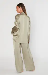 Prep Time Pants ~ Moss Green Luxe Satin(XXS)