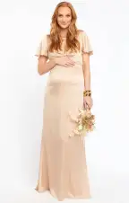 Rome Twist Gown ~ Champagne Luxe Satin(XXS)