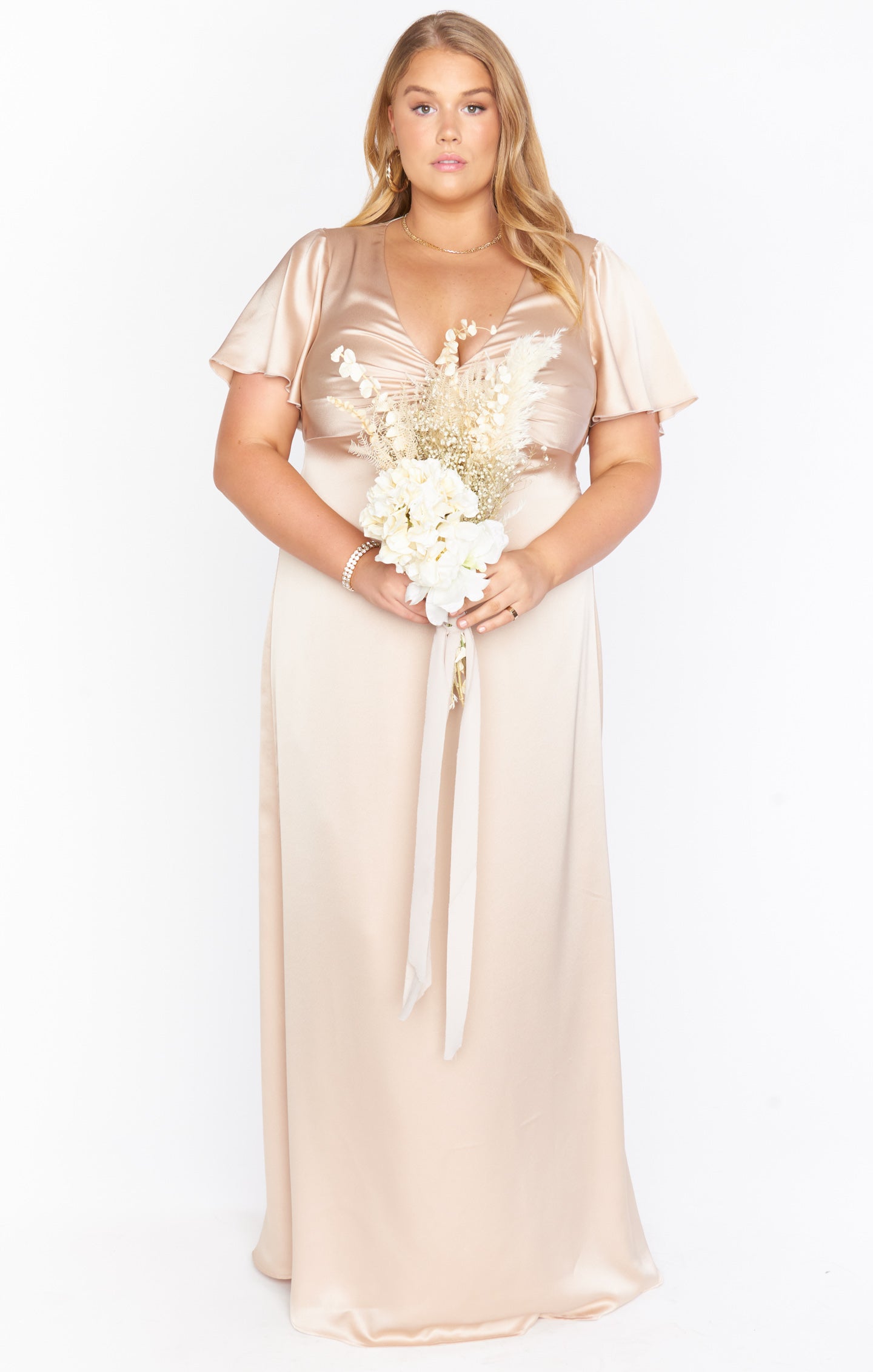 Rome Twist Gown ~ Champagne Luxe Satin(XXS)